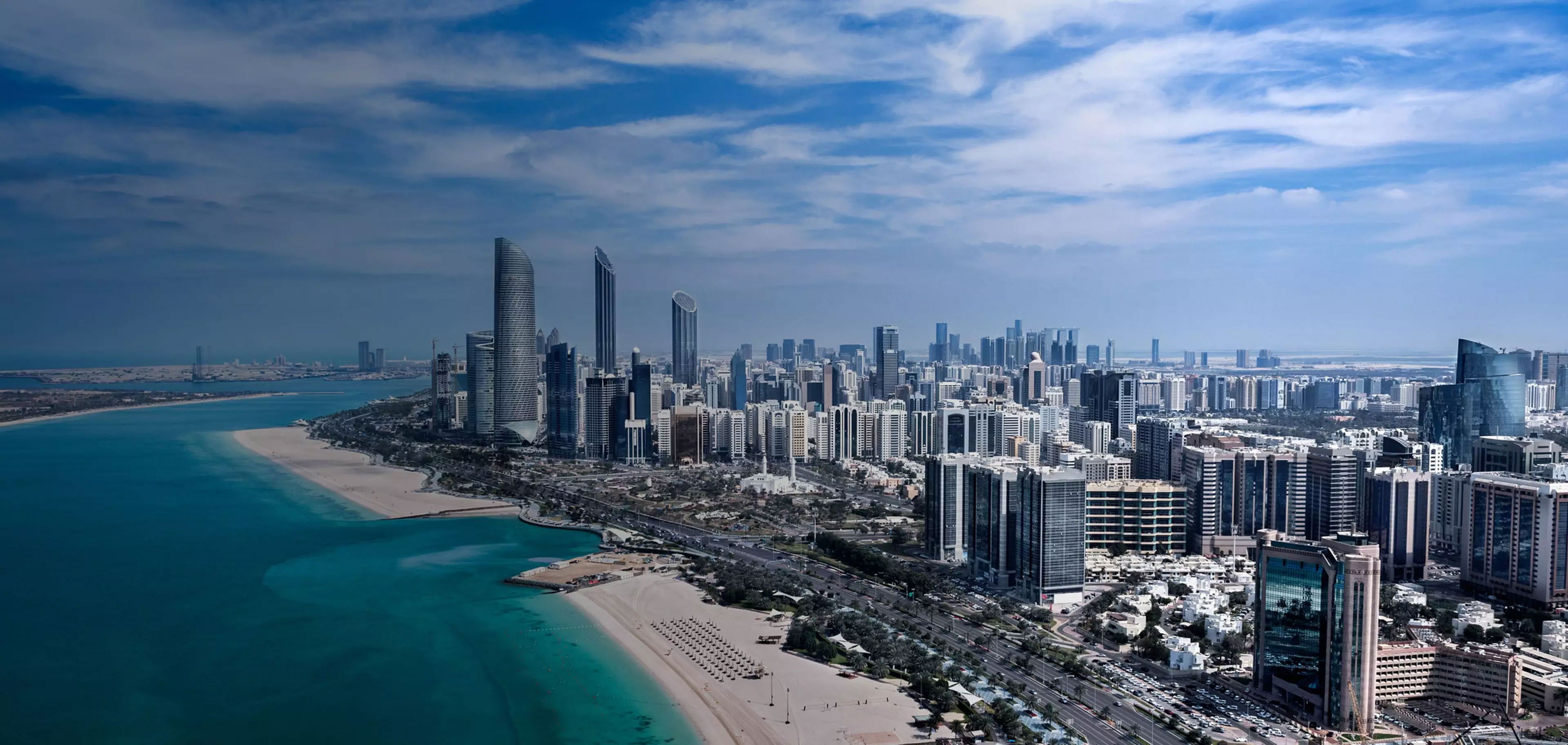 Panoramic view of Abu Dhabi’s skyline and waterfront