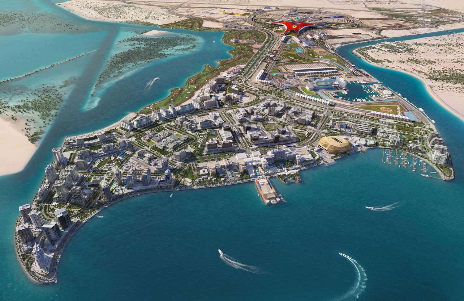 Birds eye view of Abu Dhabi Island